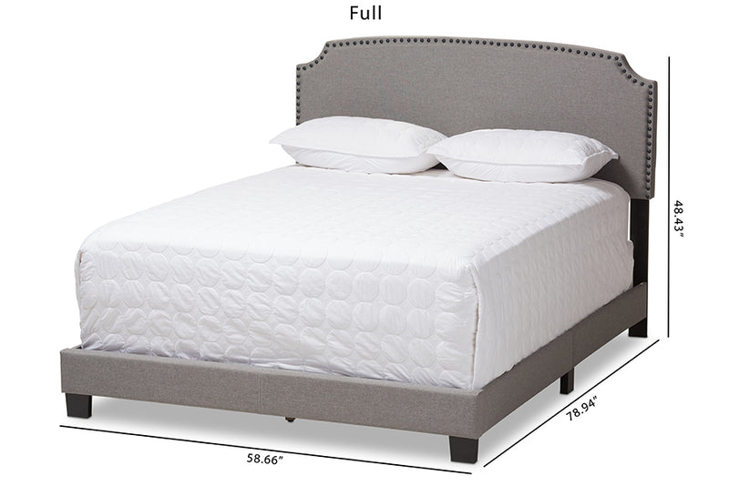 Baxton Studio Odette Modern and Contemporary Light Grey Fabric Upholstered Queen Size Bed