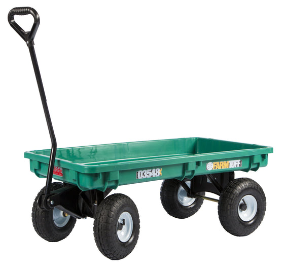 Farm Tuff 03548 Plastic Deck Wagon, 20-Inch by 38-Inch, Green