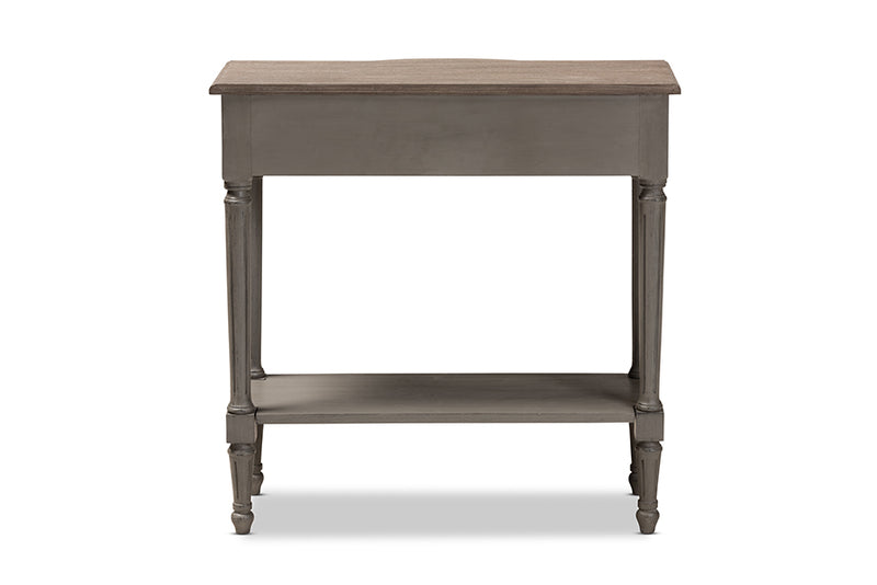 Baxton Studio Noelle French Provincial Gray Finished 1-Drawer Wood Console Table