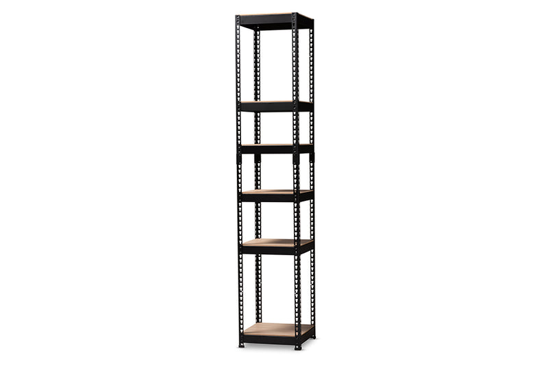 Baxton Studio Gavin Modern and Contemporary Black Metal 5-Shelf Closet Storage Racking Organizer
