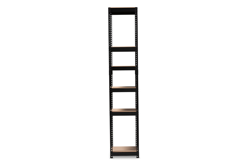 Baxton Studio Gavin Modern and Contemporary Black Metal 5-Shelf Closet Storage Racking Organizer