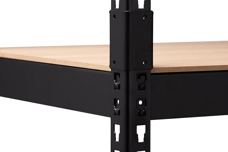 Baxton Studio Gavin Modern and Contemporary Black Metal 5-Shelf Closet Storage Racking Organizer