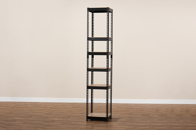 Baxton Studio Gavin Modern and Contemporary Black Metal 5-Shelf Closet Storage Racking Organizer