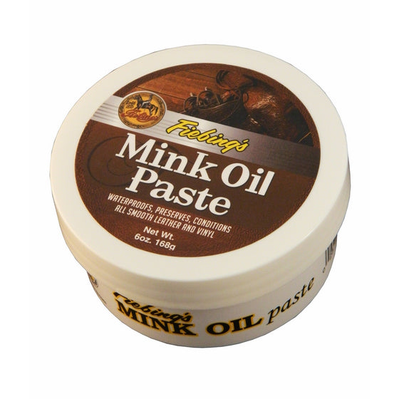 Fiebing's Mink Oil Paste, 6 Oz. - Softens, Preserves and Waterproofs Smooth Leather and Vinyl