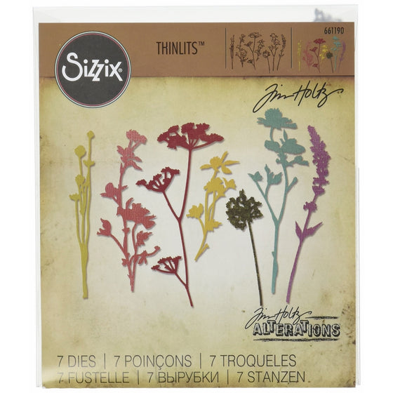 Sizzix 661190 Wildflowers Thinlits Die Set by Tim Holtz (7/Pack)