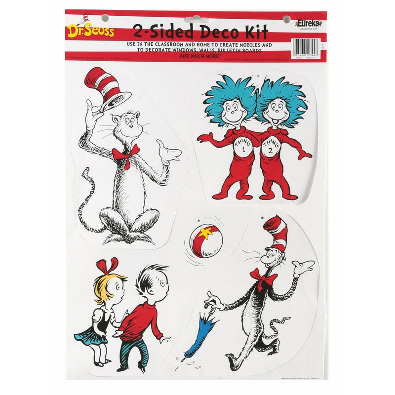 Eureka Cat in The Hat Characters 2-Sided Deco Kits (840224)