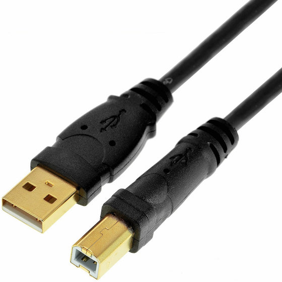 Mediabridge USB 2.0 - A Male to B Male Cable (6 Feet) - High-Speed with Gold-Plated Connectors - Black - (Part# 30-001-06B )