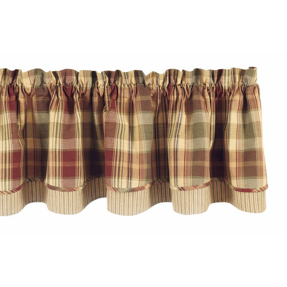 Park Designs "Saffron" Country Lined Layer Valance,72" Wide x 16" Long