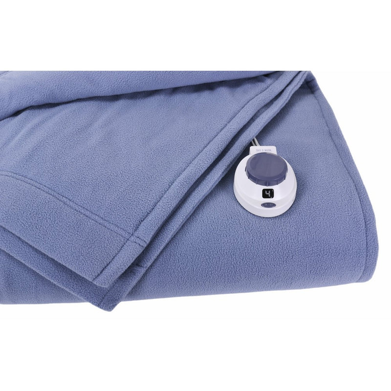 SoftHeat Luxury Micro-Fleece Low-Voltage Electric Heated Full Size Blanket, Slate Blue