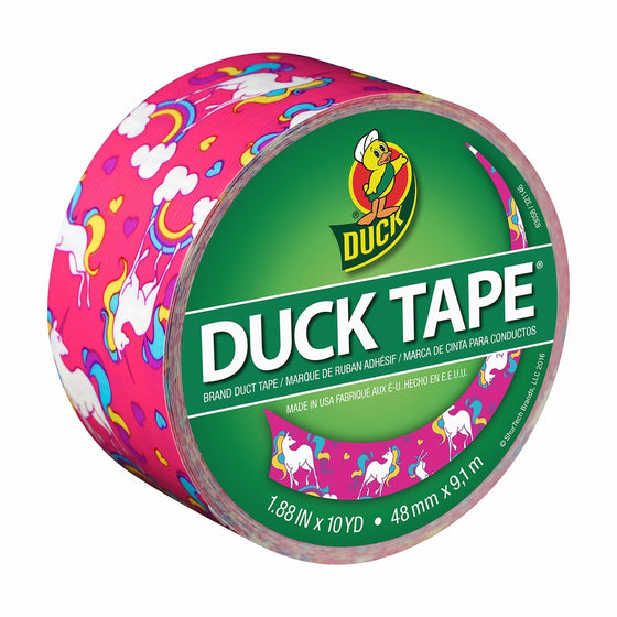 Duck Brand 284567 Printed Duct Tape, Unicorn, 1.88 Inches x 10 Yards, Single Roll