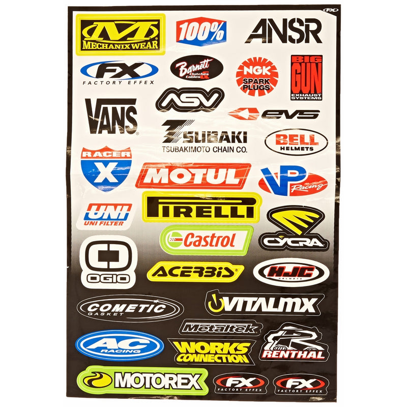 Factory Effex (10-68004) Sponsor/Logo Sticker Sheet