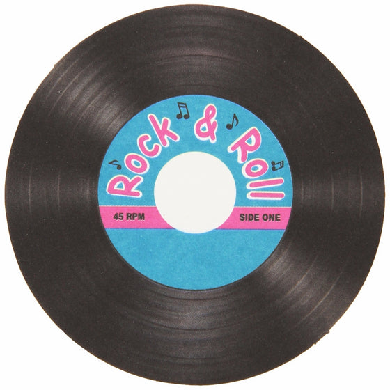 Rock & Roll Record Coasters Party Accessory (1 count) (8/Pkg)