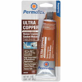 Permatex 81878 Ultra Copper Maximum Temperature RTV Silicone Gasket Maker, 3 oz. Tube