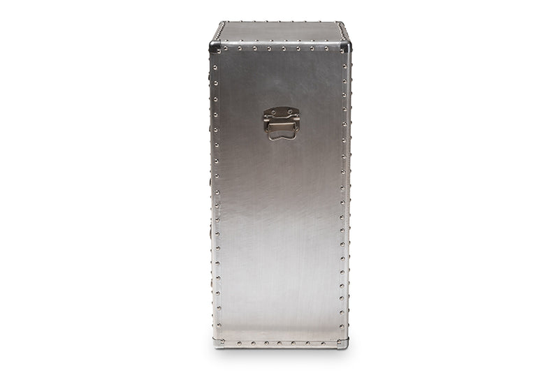 Baxton Studio Davet French Industrial Silver Metal 5-Drawer Accent Storage Cabinet