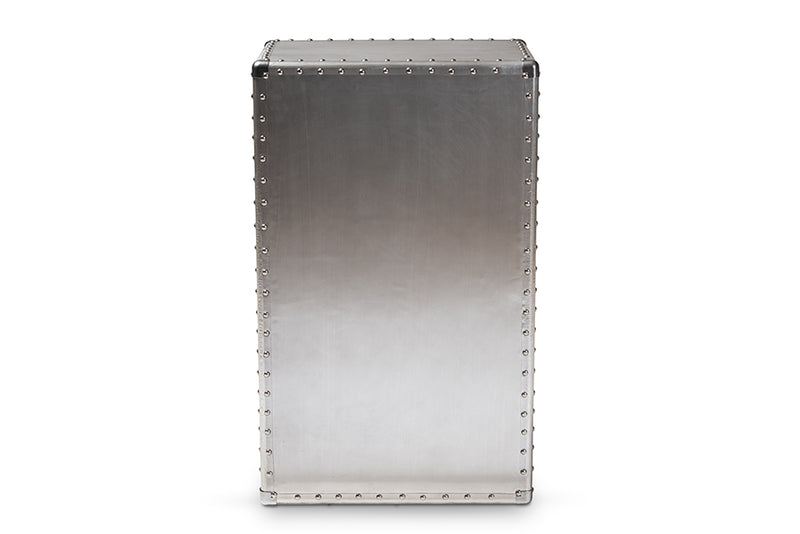 Baxton Studio Davet French Industrial Silver Metal 5-Drawer Accent Storage Cabinet