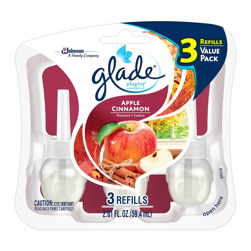 Glade Plugins Scented Oil Air Freshener, Apple Cinnamon, 3 count, 2.01 Fluid Ounce