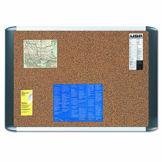 MasterVision Tech Cork Bulletin / Pin Board, 2 x 3 Feet, Aluminum / Black Frame (MVI030501)