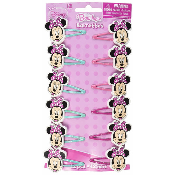 Disney Minnie Mouse Bow Hair Clip, Multi Color, 1X1 3/4-Inch (12 Pack)