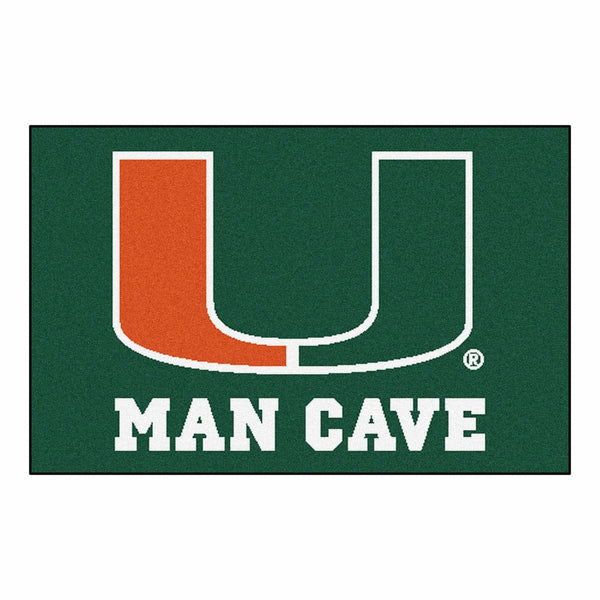 Fanmats 14664 University of Miami Nylon Universal Man Cave Starter Rug