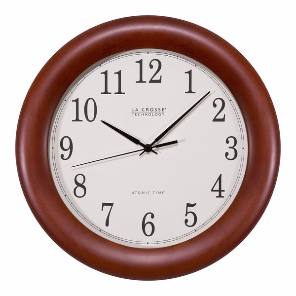 La Crosse Technology WT-3122A 12 1/2-Inch Wood Atomic Analog Clock