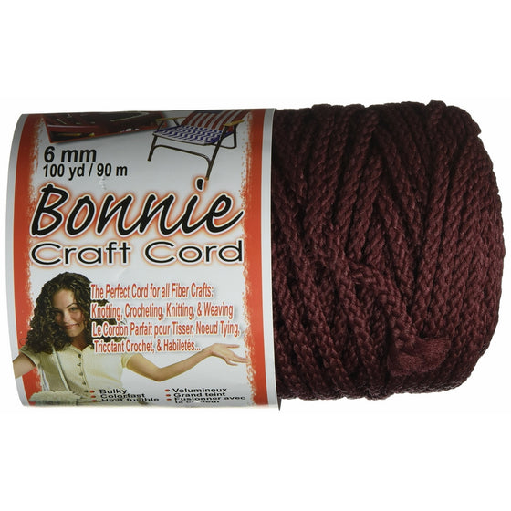 Pepperell 6mm Bonnie Macramé Craft Cord, 100-Yard, Burgundy