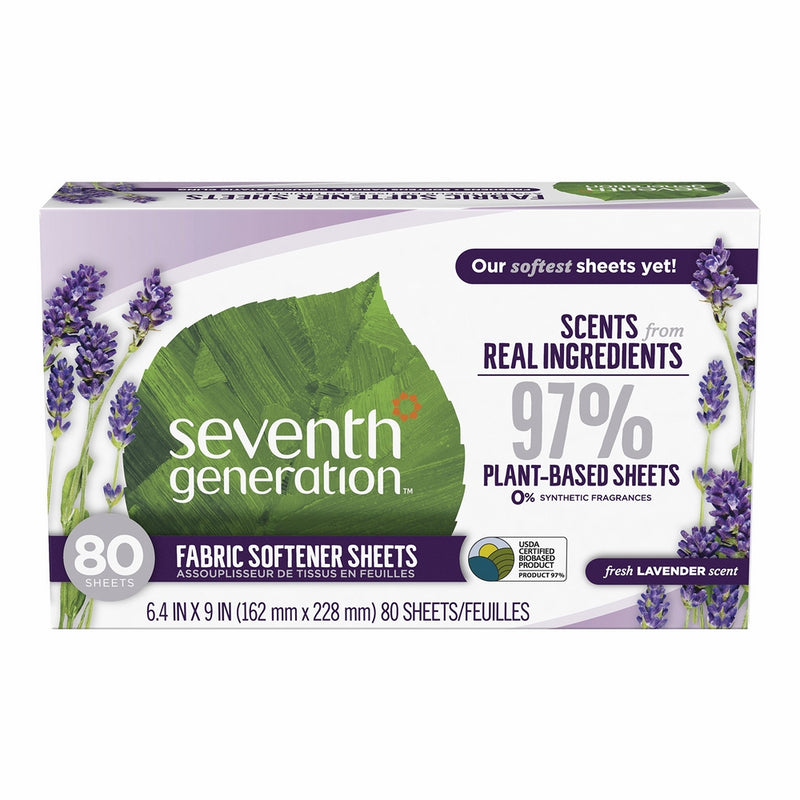 Seventh Generation Fabric Softener Sheets, Blue Eucalyptus & Lavender, 80 ct