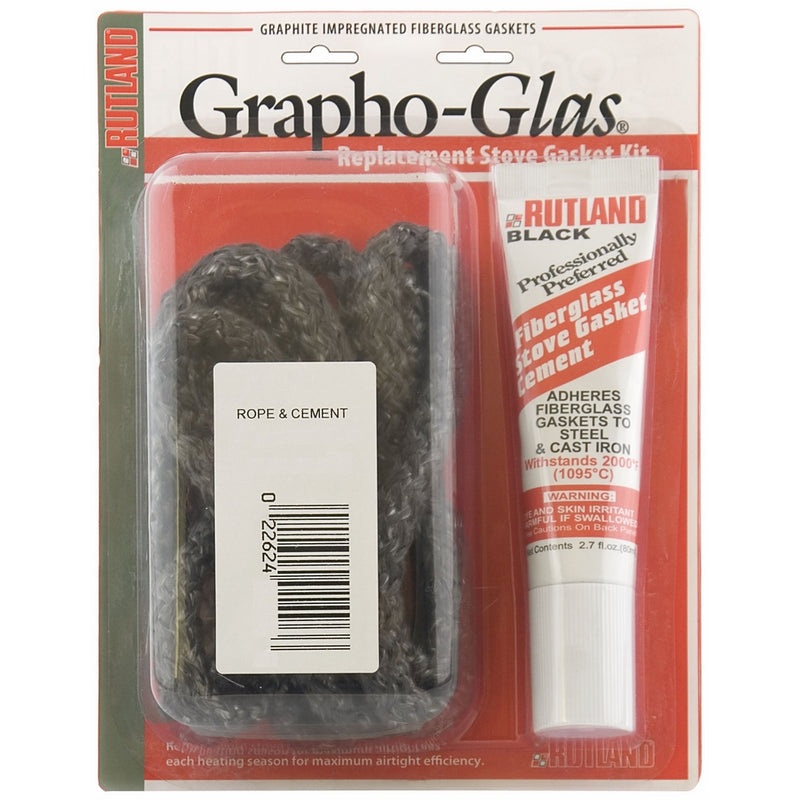 Rutland Grapho-Glas Gasket Replacement Kit-Cmt & 5/16"X7' Rope