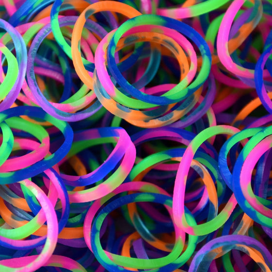 Official Rainbow Loom 600 Ct. Rubber Band Refill Pack Jelly ASSORTED TIE DYE [Includes 24 C-Clips!]