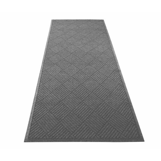 Guardian EcoGuard Diamond Indoor Wiper Floor Mat, Recycled Plactic and Rubber, 3'x10', Charcoal Black