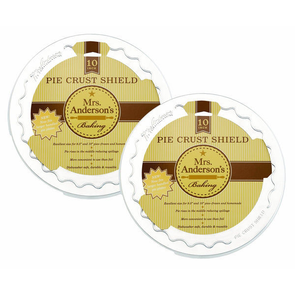Mrs. Anderson's Baking Pie Crust Protector Shield, Fits 9.5-Inch and 10-Inch Pie Plates, Set of 2