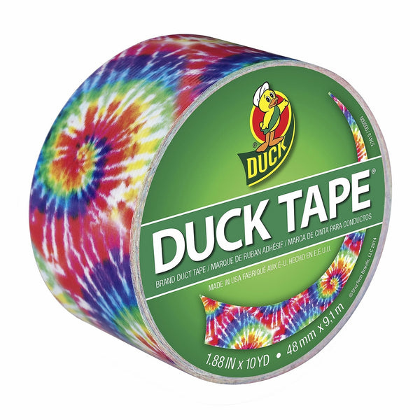 Duck Brand 283268 Printed Duct Tape, Love Tie Dye, 1.88 Inches x 10 Yards, Single Roll