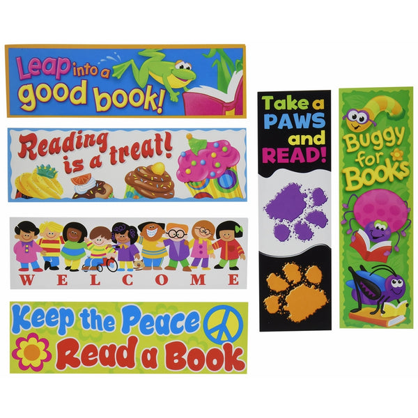 TREND T12906 Bookmark Combo Packs, Celebrate Reading Variety #1, 2w x 6h, 216/Pack