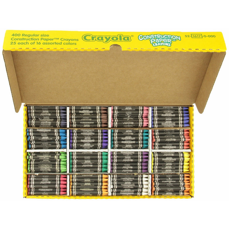 Crayola 52-1617 Class Pack Crayola Construction Paper Crayons, 25 ea. of 16 Colors, 400/Set