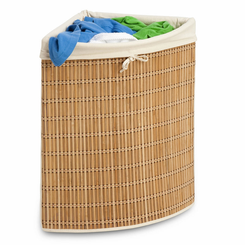 Honey-Can-Do HMP-01618 Wicker Corner Hamper, Clothes Organizer