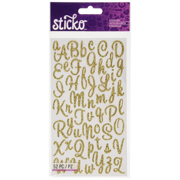 Sticko Sweetheart Gold Script Alphabet Sticker