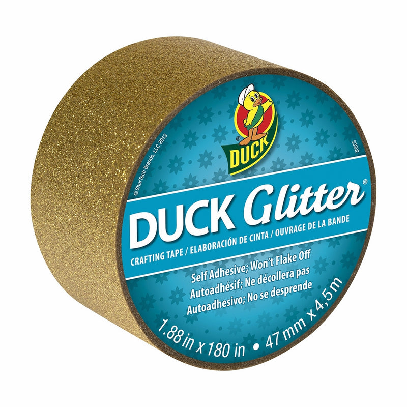 Duck Brand Glitter Crafting Tape, 1.88-Inch x 5-Yard Roll, Gold (285443)
