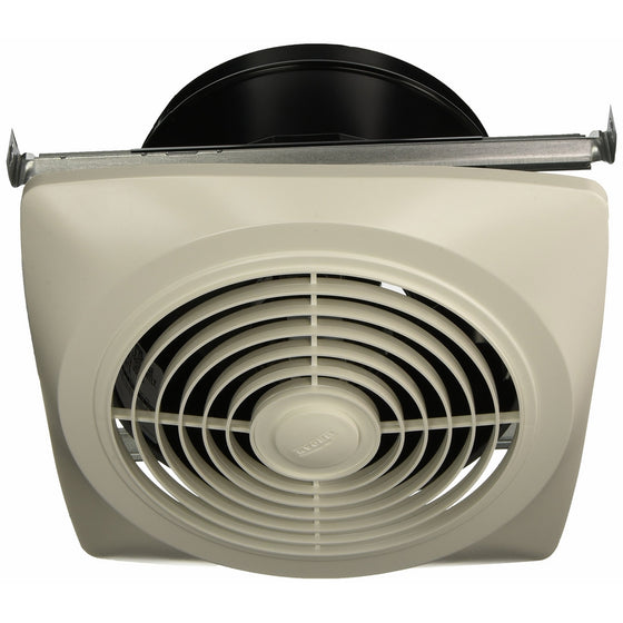Broan 504 Vertical Discharge Utility Fan, 10-Inch 350 CFM 6.5 Sones, White Plastic Grille