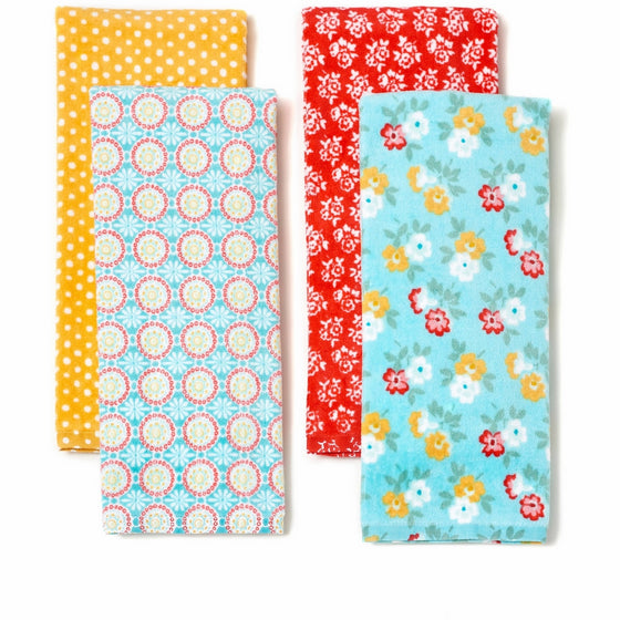 The Pioneer Woman Spring Floral Kitchen Towel Set, 4pk, Print