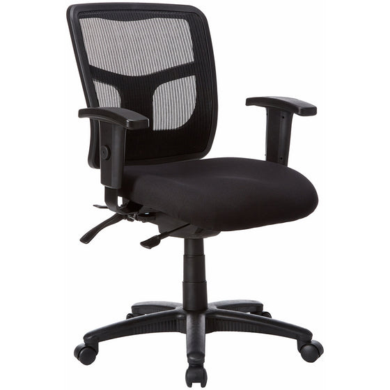 LorellManagerial Mid-Back Chair,25-1/4"x23-1/2"x35"-41-3/10",BK