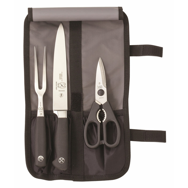 Mercer Culinary Genesis 4-Piece Forged Carving Set, Steel/Black