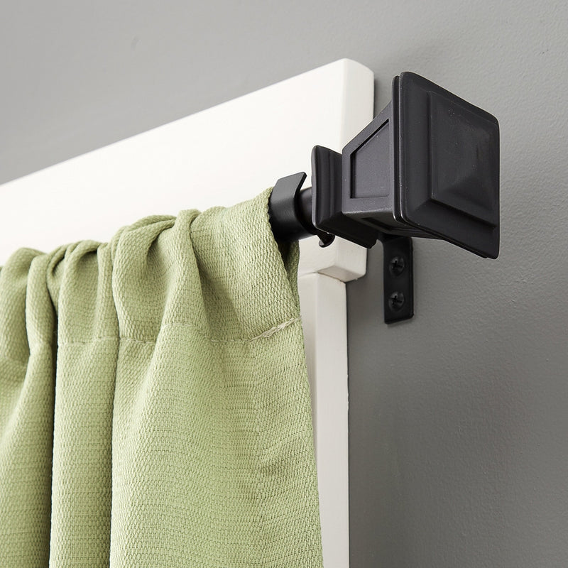 Kenney Seville Window Curtain Rod, 90 to 130-Inch, Matte Black