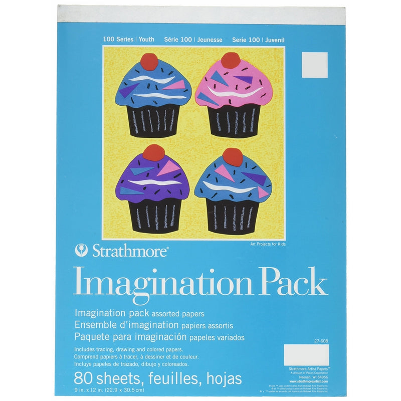 Strathmore 27-608 100 Series Youth Imagination Pack, 9"x12" Tape Bound, 80 Sheets