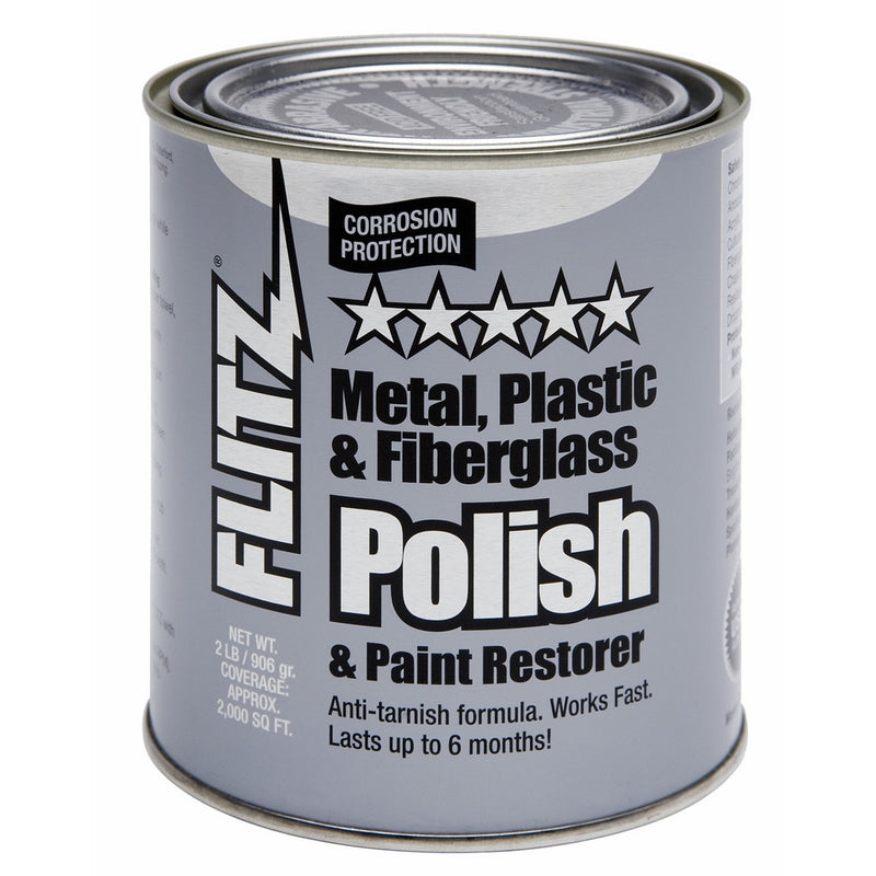 Flitz CA 03518-6 Blue Metal, Plastic and Fiberglass Polish Paste, 2.0 lbs. Quart Can