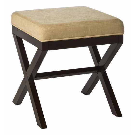 Hillsdale 50964 Morgan Vanity Stool, Espresso with Stone Fabric