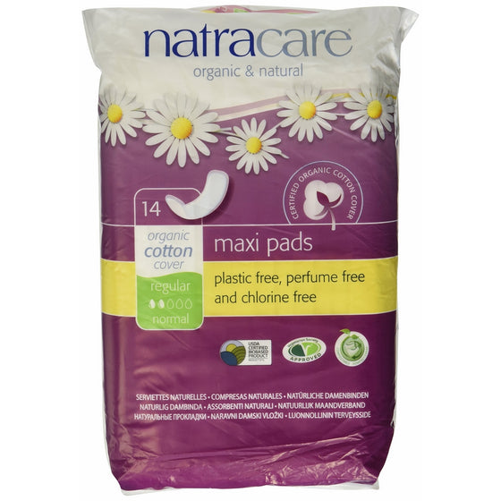 Natracare Natural Feminine Maxi Pads Regular 14 Pad(s)