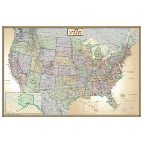 24x36 United States, USA US Executive Wall Map Poster Mural (24x36 PAPER)