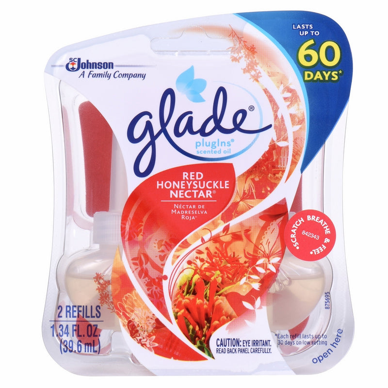 Glade PlugIns Scented Oil, Red Honeysuckle Nectar, 1.34 Ounce