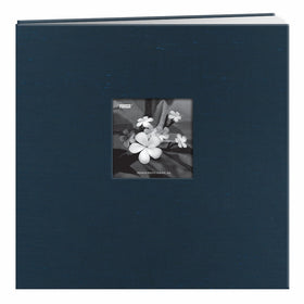 Pioneer 12-Inch by 12-Inch Silk Postbound Album with Photo Window, Blue