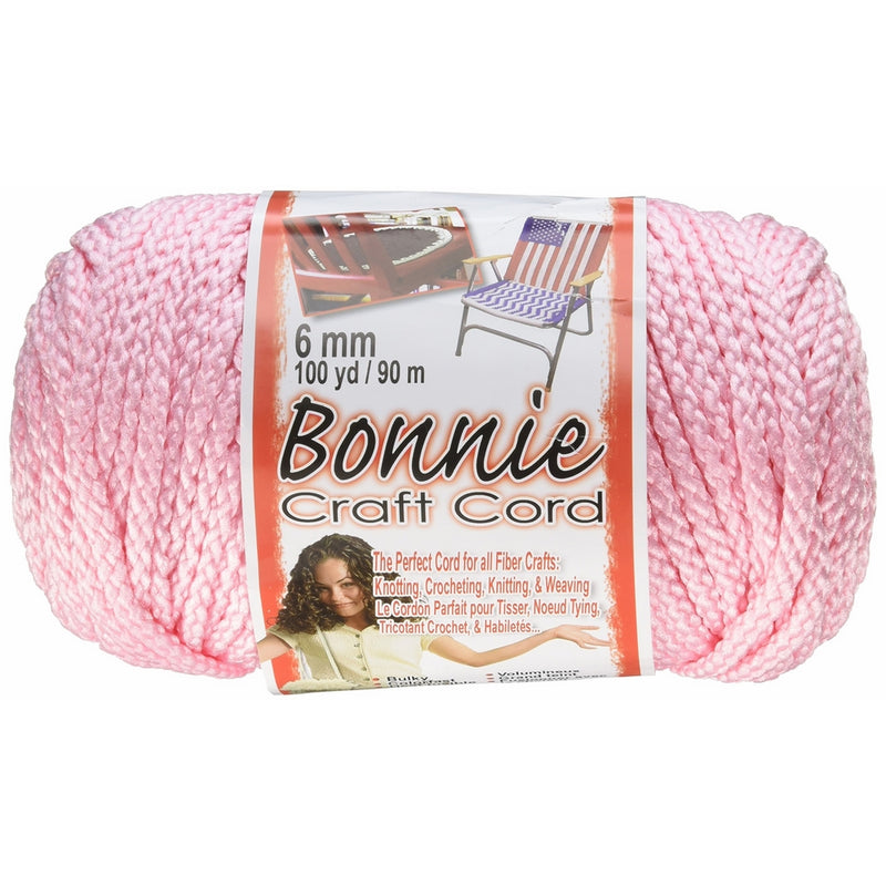 Pepperell 6mm Bonnie Macramé Craft Cord, 100-Yard, Pink