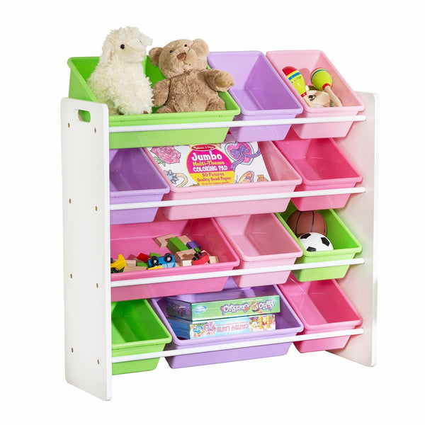 Honey-Can-Do SRT-01603 Kids Toy Organizer and Storage Bins, White/Pastel